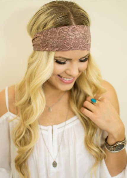 Taupe Lace Headband