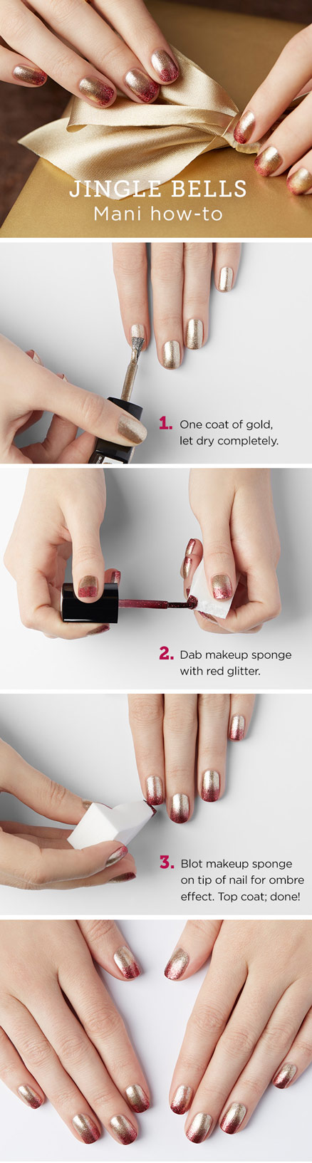 Red and Gold Ombre Nail Art Tutorial with Julep