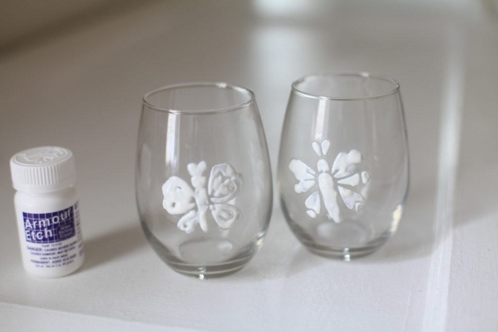 Simple and fun etched wine glass DIY!