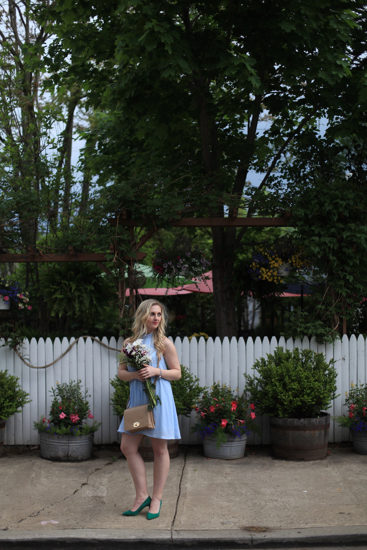 Periwinkle Shift Dress Styled by Fashion Blogger Allyn Lewis, Summer Style