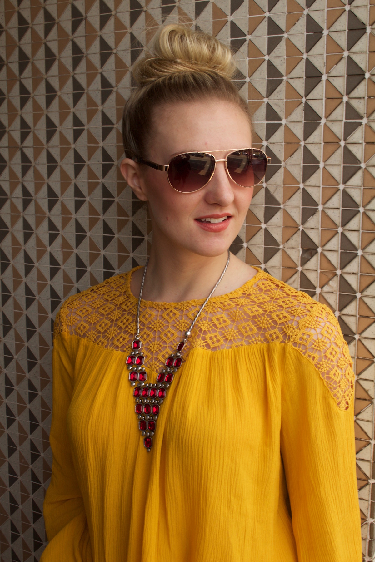 Passion Jewelry Red Pyramid Necklace | styled by Allyn Lewis