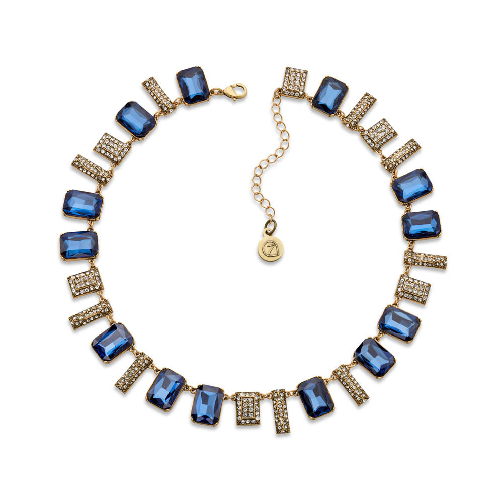10 Things to Treat Yourself to This Month - 7 Charming Sisters Cut to the Chase Navy Blue Crystal Collar Necklace