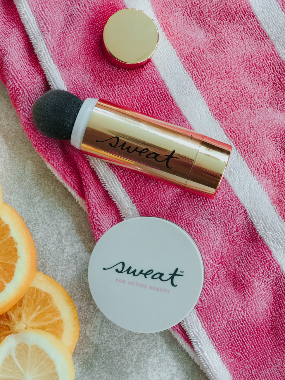 Sweat Mineral Foundation Powder Jar SPF 30 (developed by athletes) is sweat proof makeup that will stay on your face from barre to brunch 