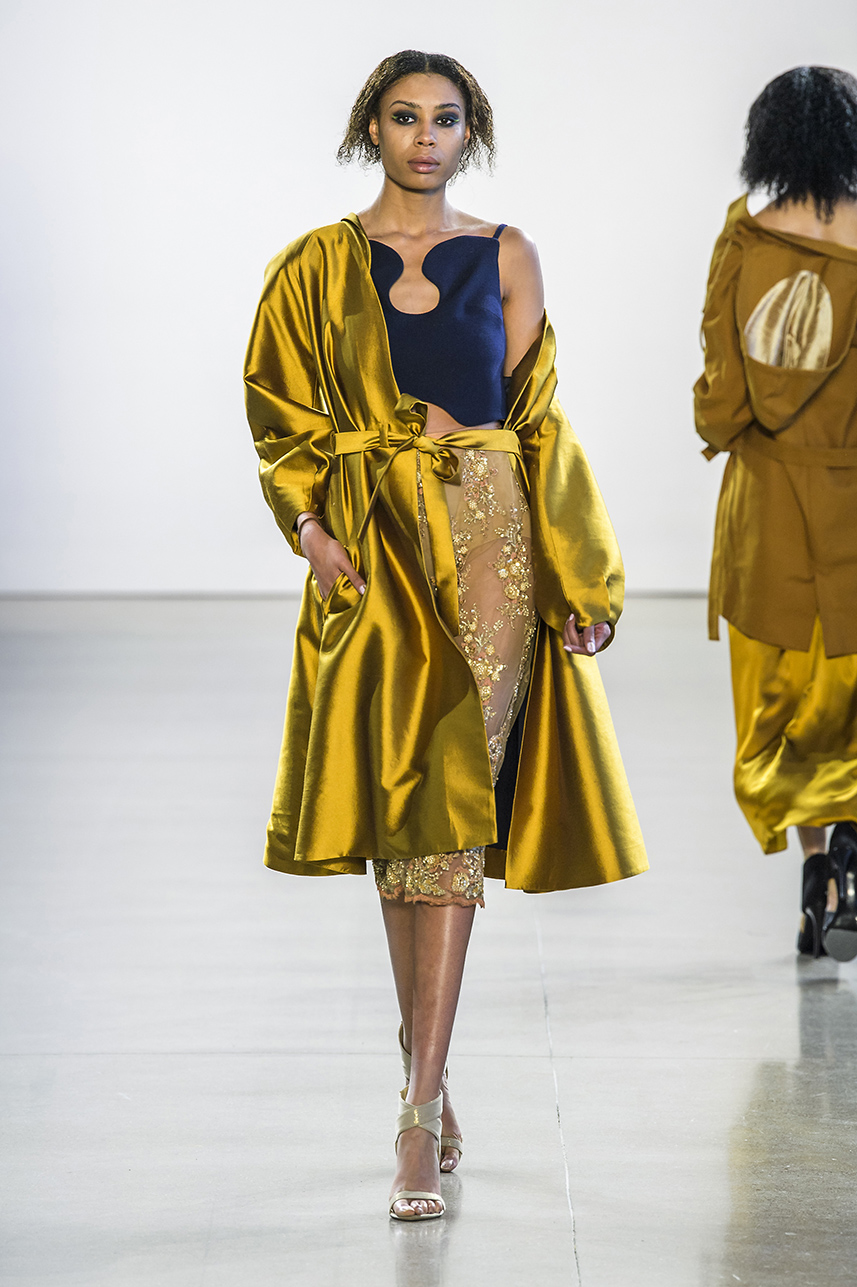 Leanne Marshall's Fall/Winter 2018 eye-catching line up of looks was defined by purposeful pivots and elegant drama. Merging edge and beauty with sustainability, this collection stood out among the New York Fashion Week runways.