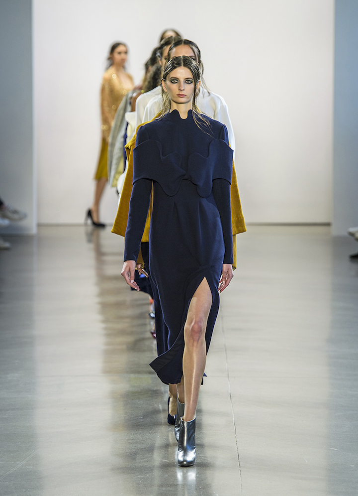 Leanne Marshall's Fall/Winter 2018 eye-catching line up of looks was defined by purposeful pivots and elegant drama. Merging edge and beauty with sustainability, this collection stood out among the New York Fashion Week runways.