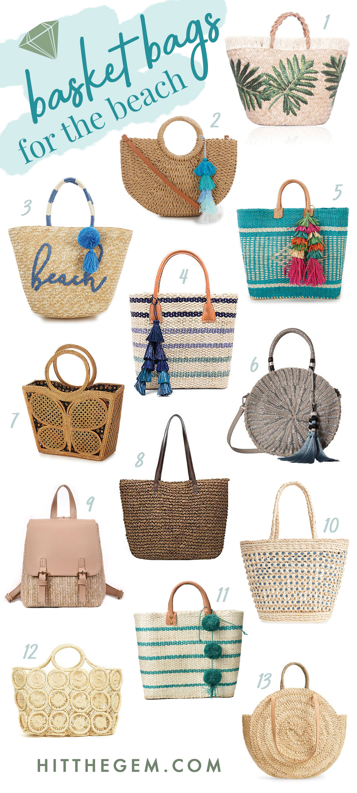 Woven, wicker, and straw basket bags have become a staple of summer. From circular shapes to chic backpacks, here's the best bags to sport the trend. By lifestyle blogger Allyn Lewis of The Gem - hitthegem.com