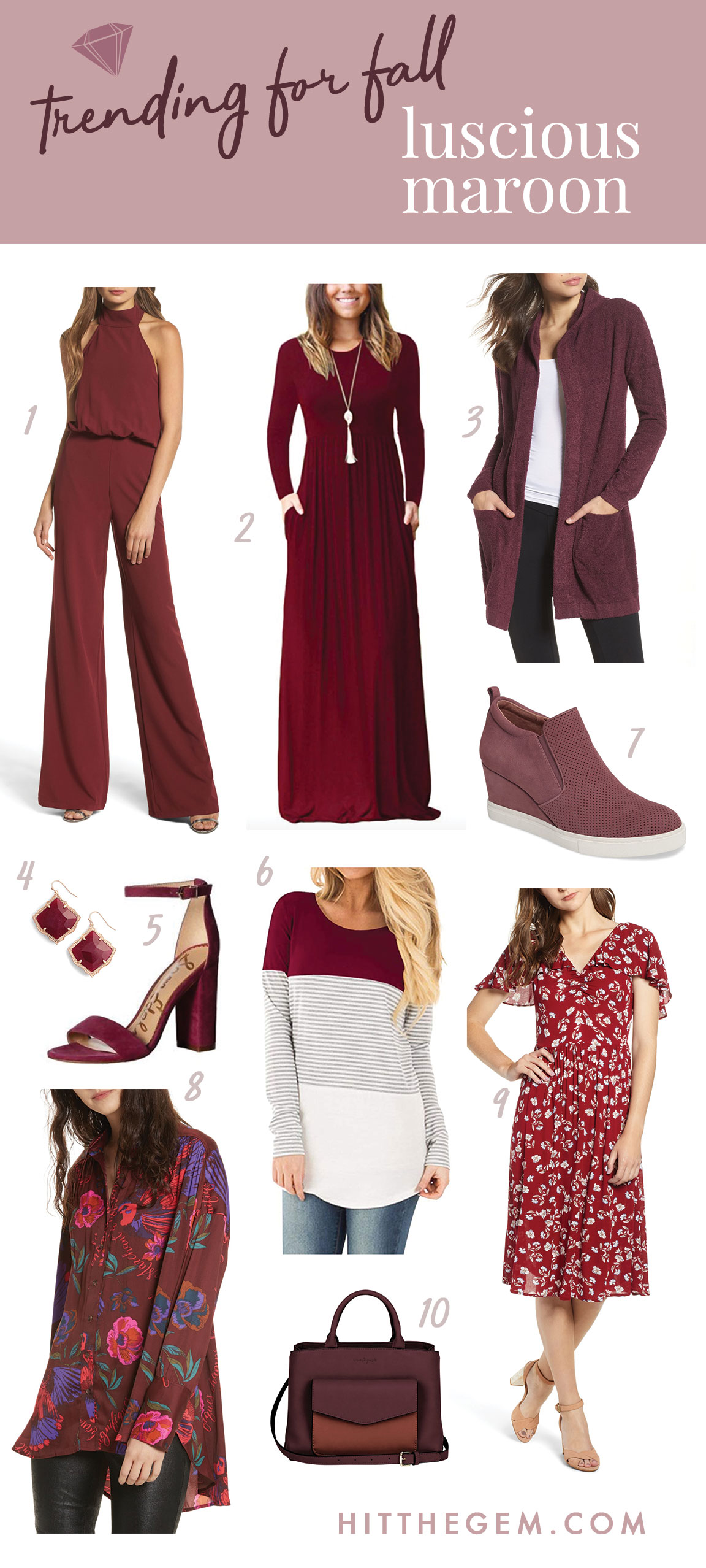 Color trends for fall outfits 2018 - luscious maroon