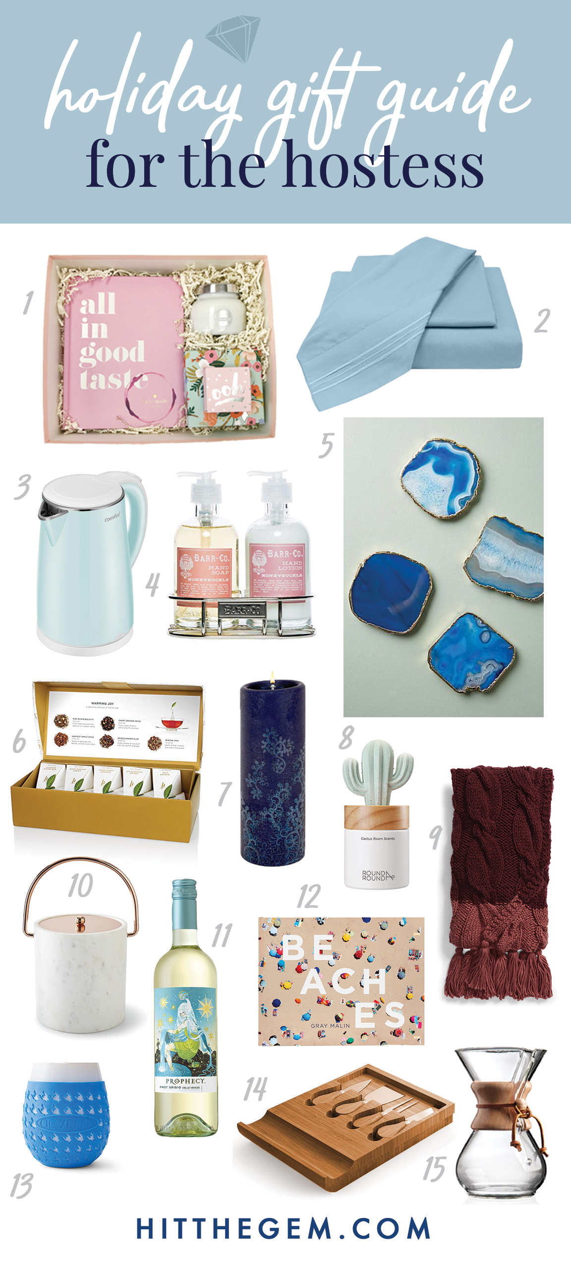 I'm so excited to kick off The Gem's first holiday gift guide for this year! Ready or not, holiday parties are right around the corner, so whether you're looking to bring the perfect gift to a party or shopping for your friend who loves to entertain, I've rounded up a selection of thoughtful, chic items as inspiration for appropriate hostess gifts! From curated gift boxes to delightful home decor, shop our holiday gift guide for unique gifts for the hostess this season.