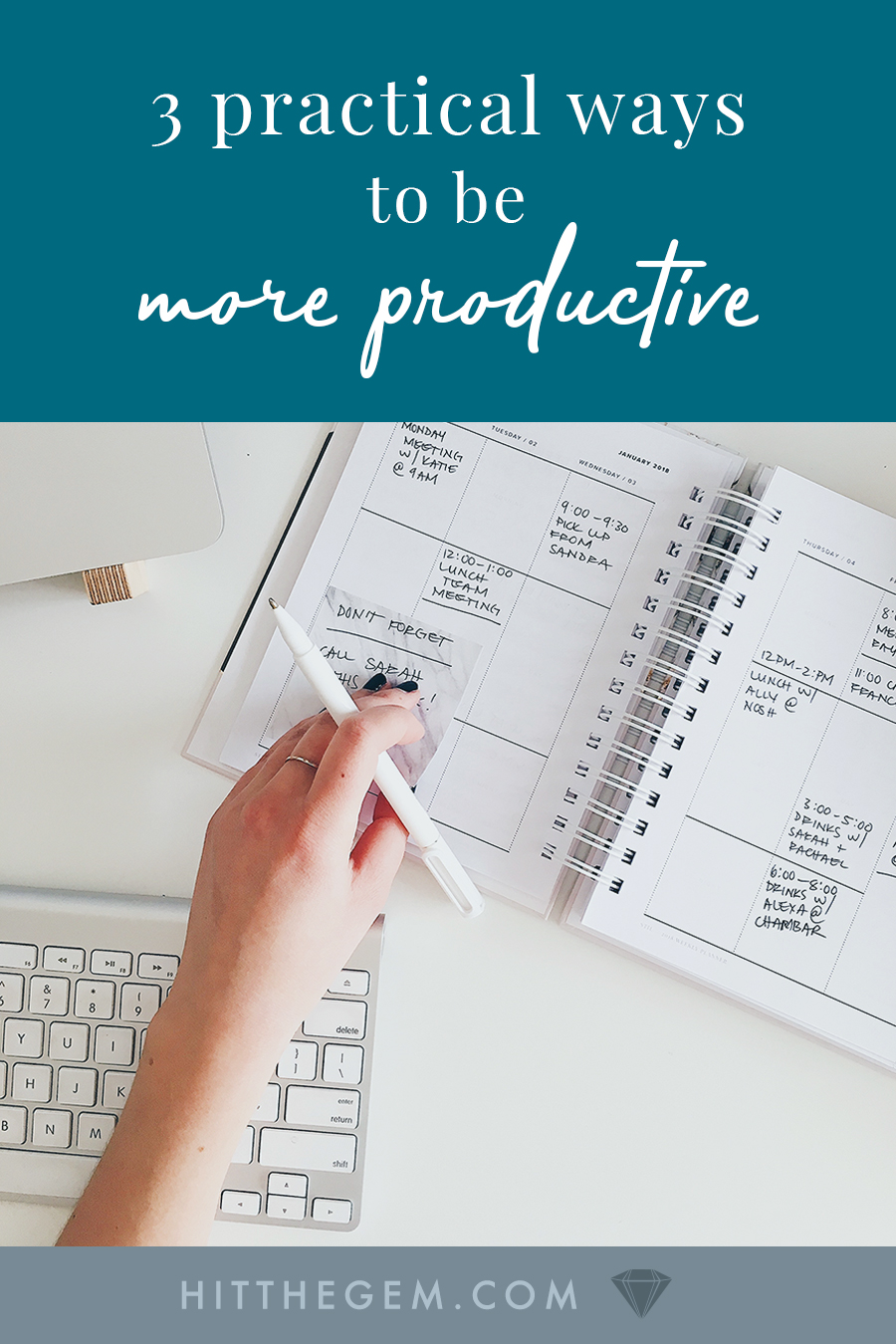 Learn how to make your days more productive by setting an intention, focusing on your top three tasks, and mapping out your day for success.