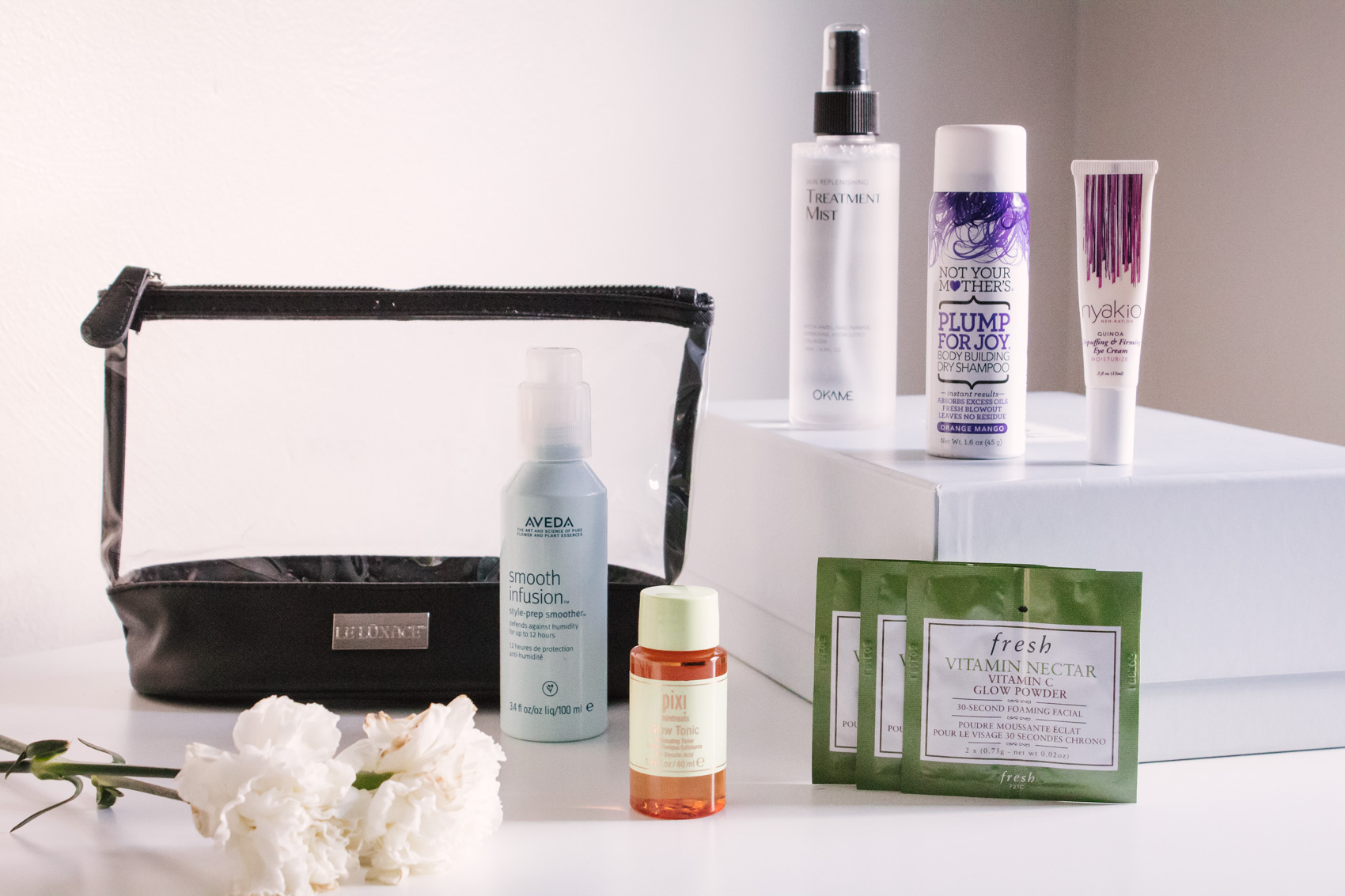 Next time you're packing for a trip, don't leave home without these 6 travel toiletries and travel beauty essentials to keep your skin fresh and protected! Plus, check out this clear makeup bag!