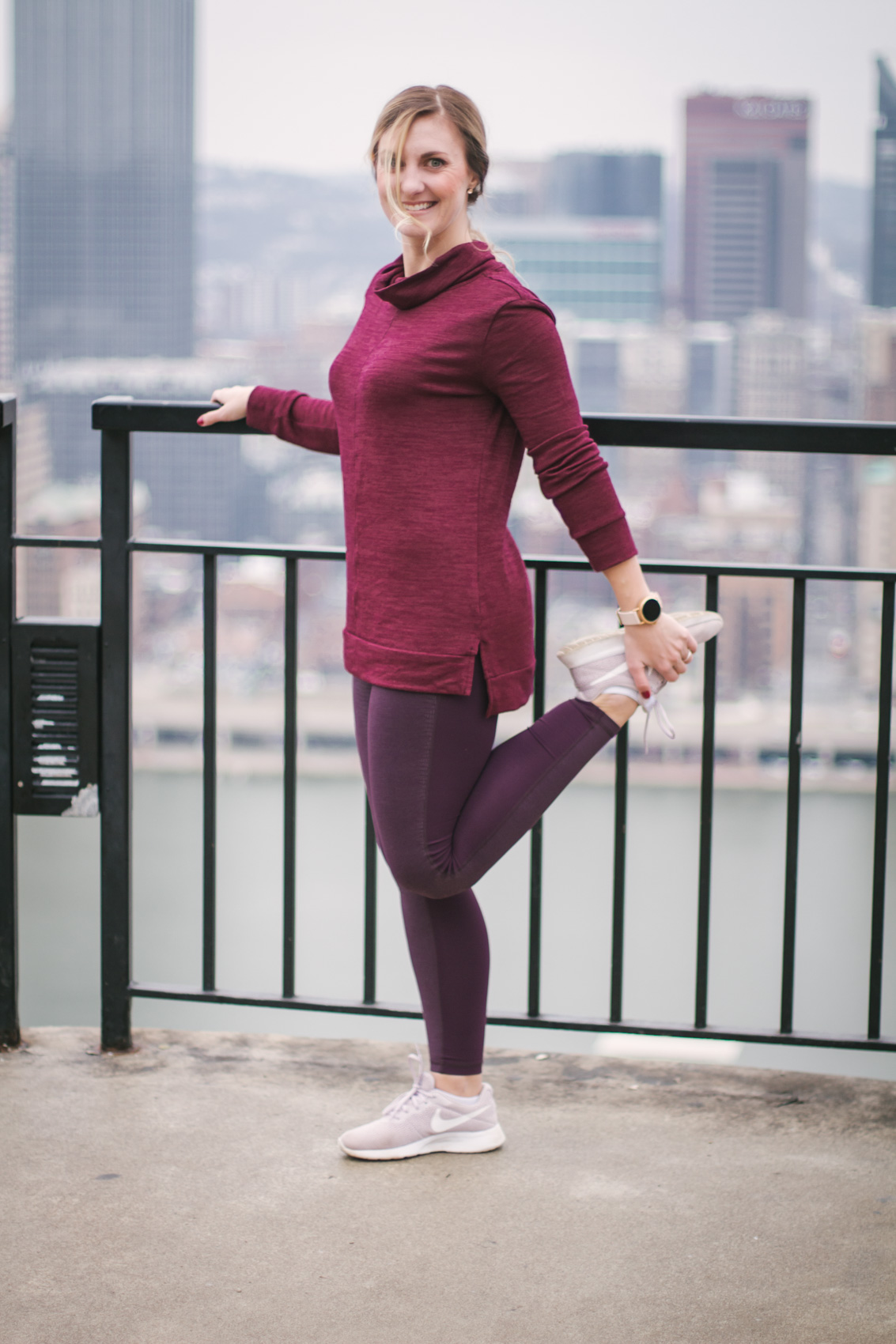 allyn-lewis-winter-workout-planet-fitness-purple-yoga-pants-lr-3 - Allyn  Lewis