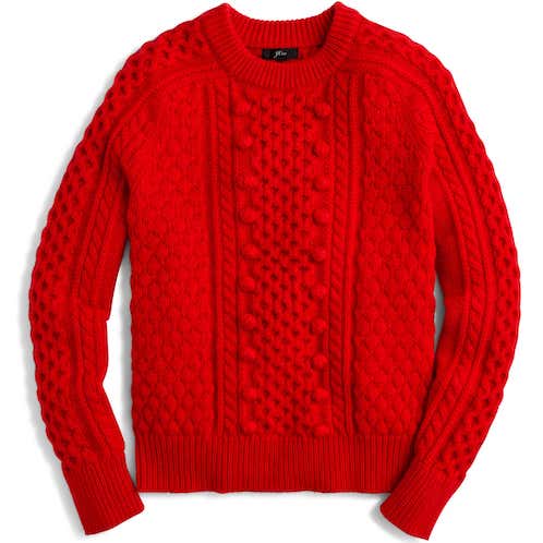 Imagine this J.Crew popcorn sweater with a flowy skirt! LOVE for a Valentine's Day outfit ideas. 