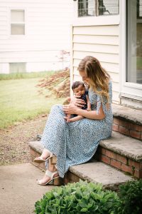 A weekend away in a Gal Meets Glam floral maxi dress