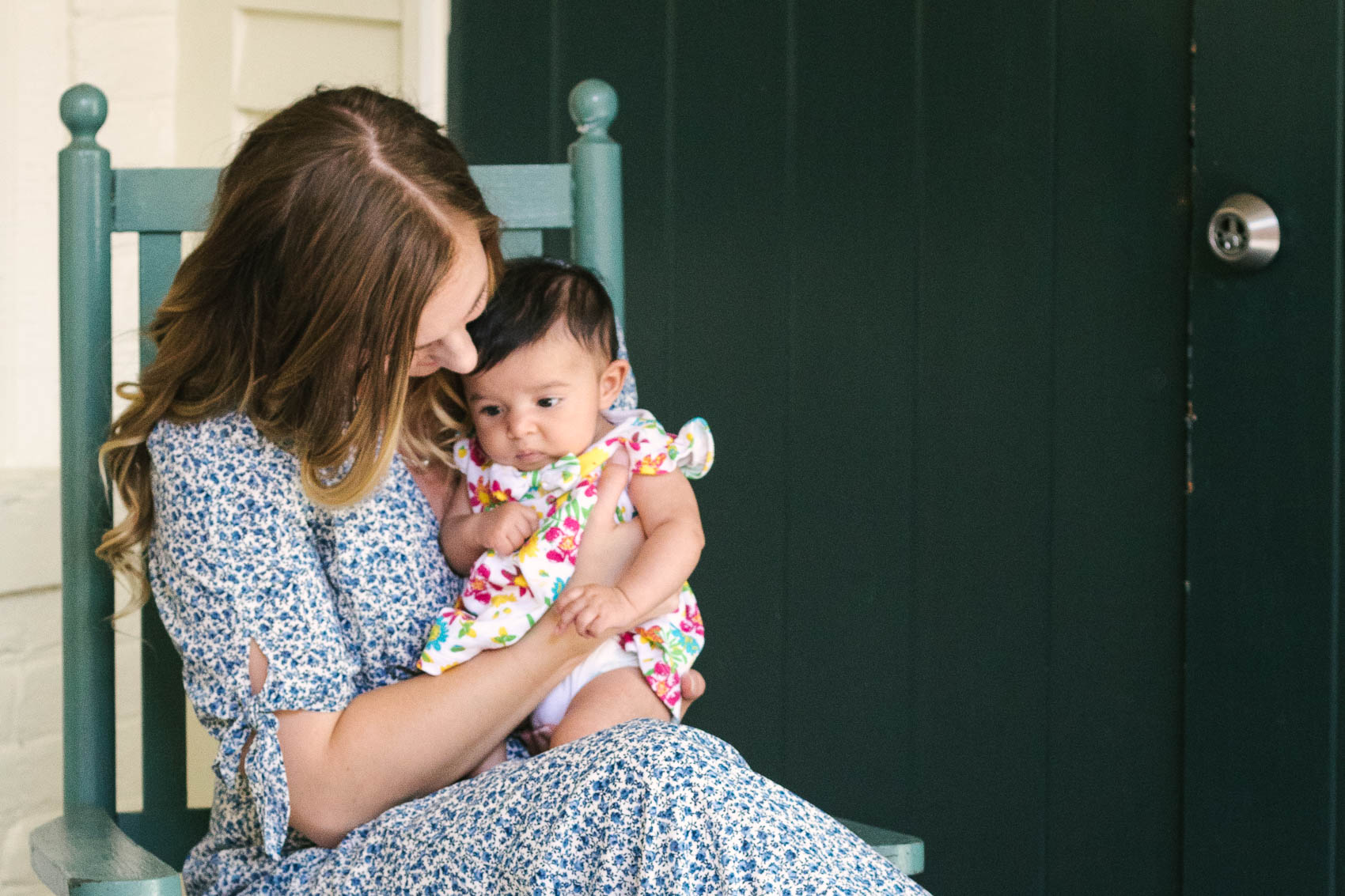 Fashion blogger Allyn Lewis styles the Gal Meets Gal Aurora blue floral maxi dress for a casual Summer outfit on a road trip to Linden Row Inn - A historic boutique hotel in Richmond, Virginia 