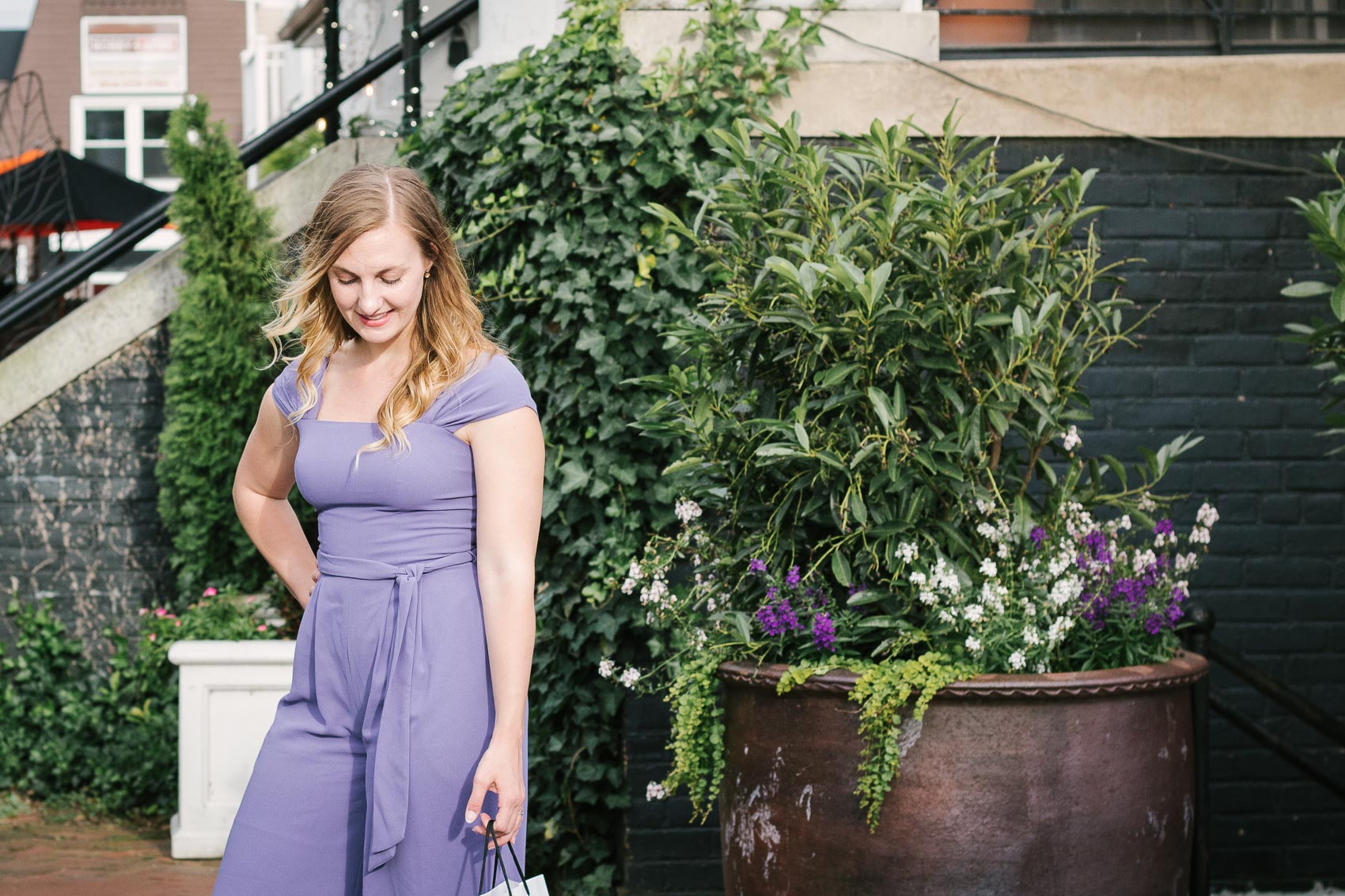 From sweet Summer celebrations to put together day time looks, shop these dressy jumpsuits - like this purple crepe piece from Gal Meets Glam Collection - for adding elegance and ease to your wardrobe. 