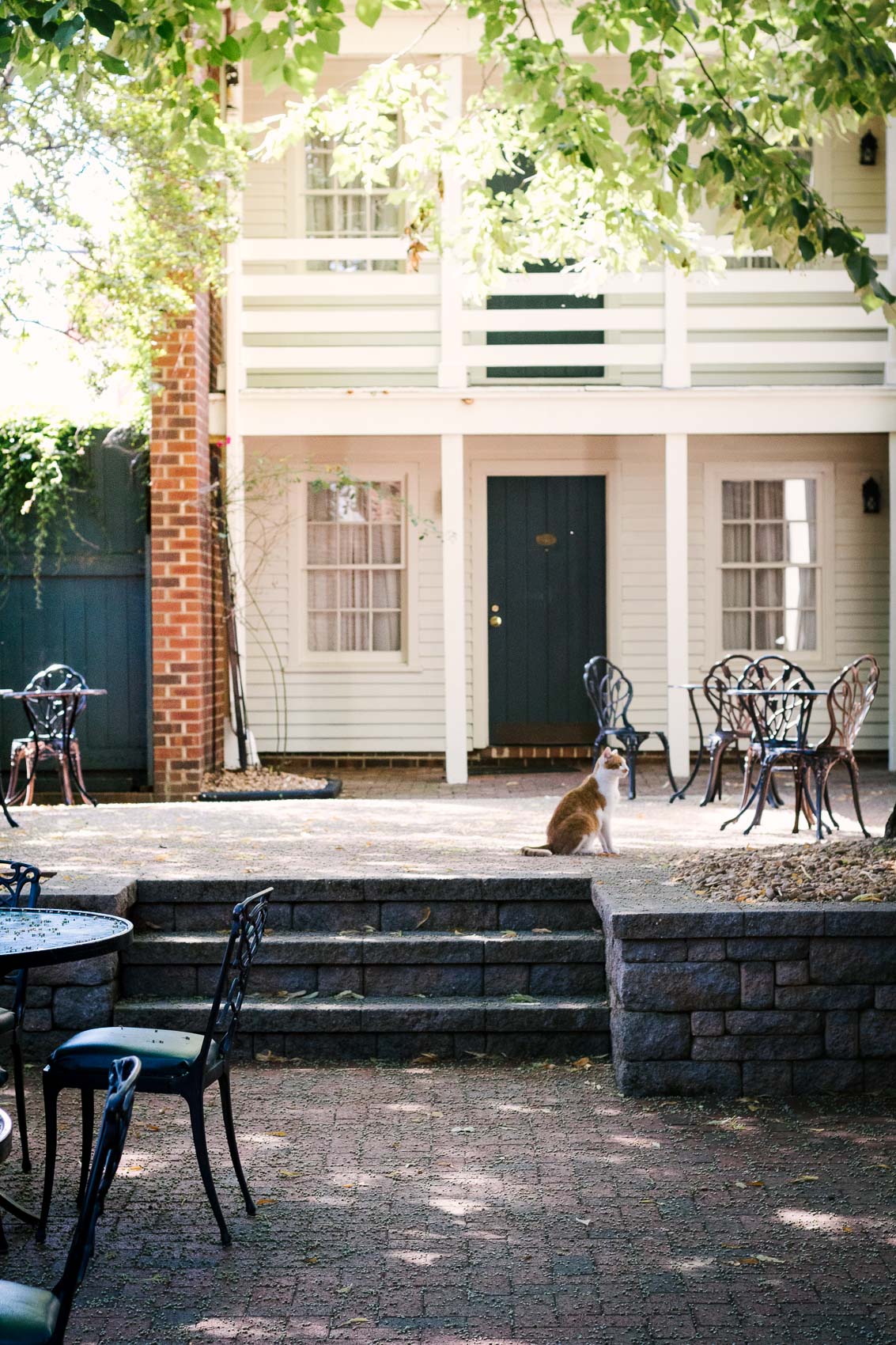 A popular spot for weddings, the courtyard at Linden Row Inn, a historic Richmond Hotel, was once a garden were Edgar Allan Poe played in as a child