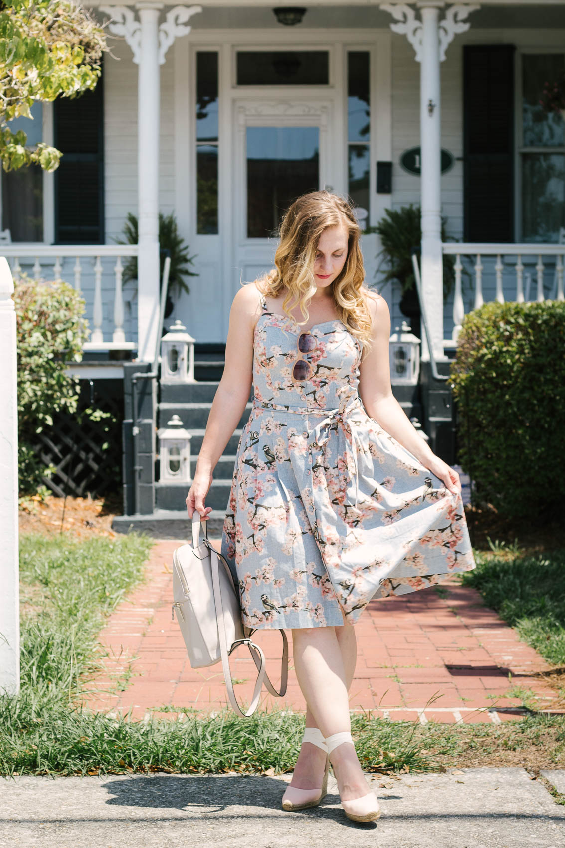 The Daphne cotton dress from Gal Meets Glam Collection was the perfect casual outfit for exploring in Summerville, South Carolina. 