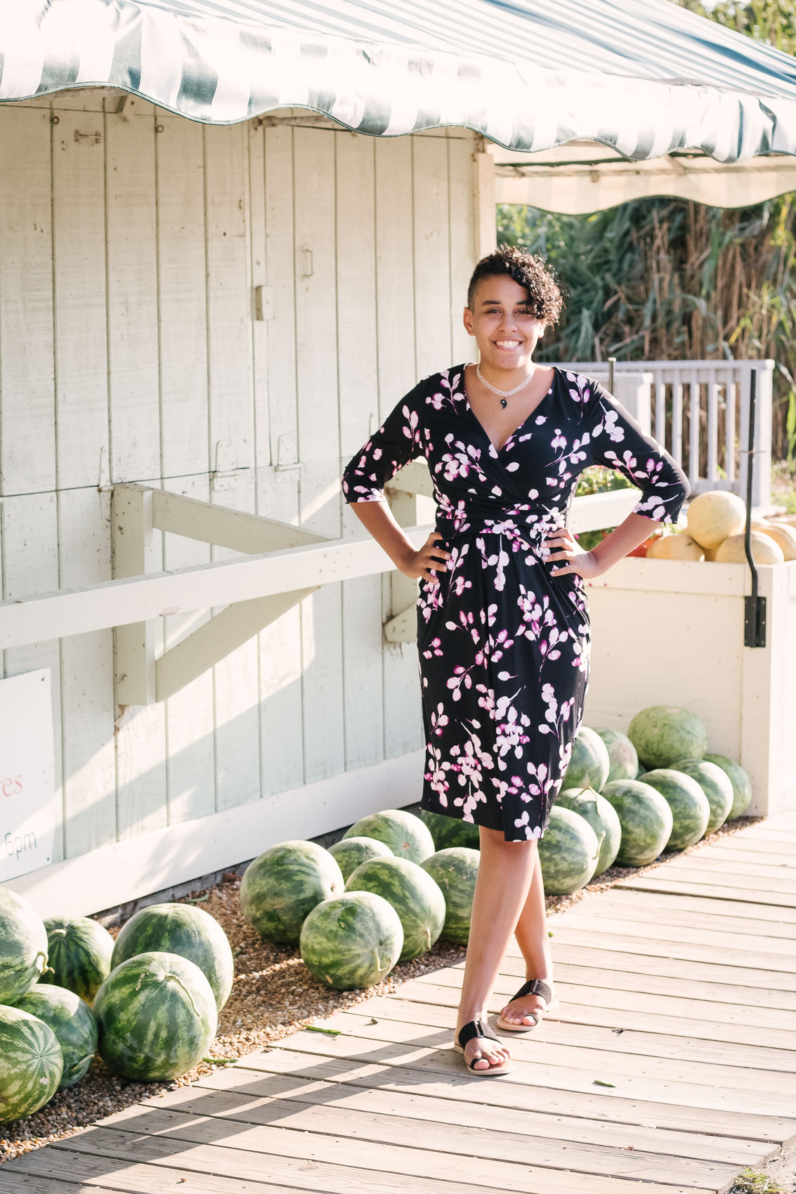 Work outfit ideas for women: an office ready floral dress