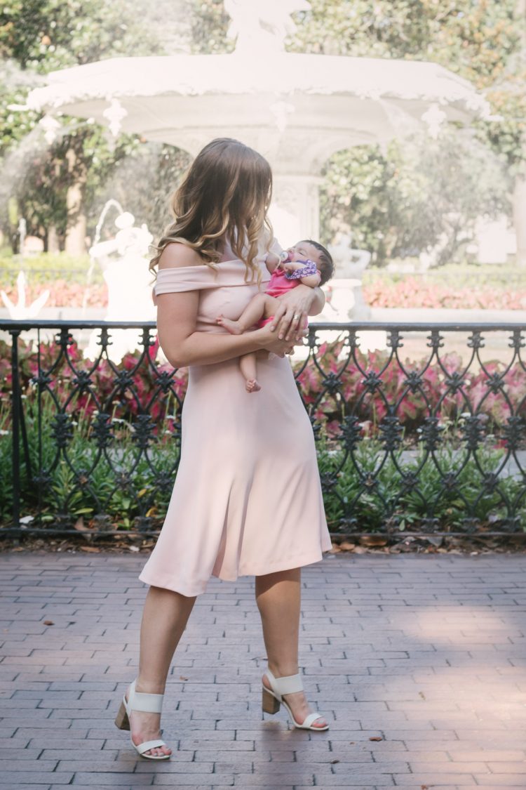 The charm of this Camilyn Beth off shoulder dress made it the perfect outfit as we explored things to do in Savannah, Georgia.