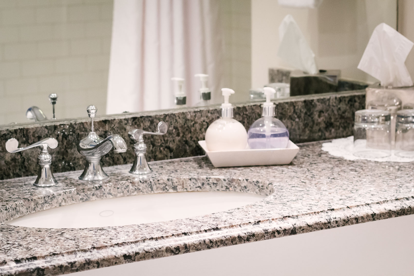 Modern bathroom at Presidents' Quarters Inn, a Savannah Bed & Breakfast