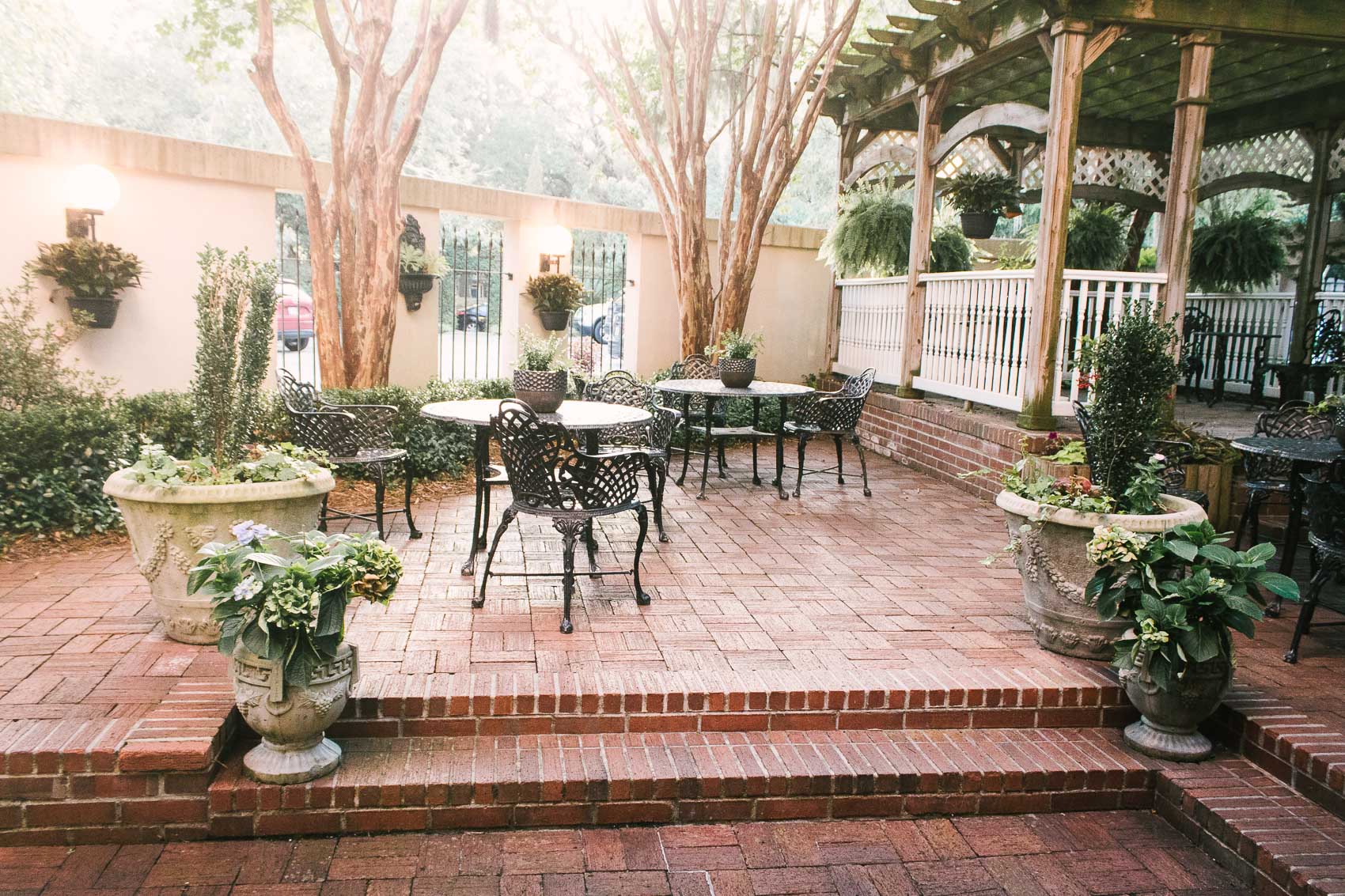 Garden courtyard at Presidents' Quarters Inn, a Savannah Bed & Breakfast