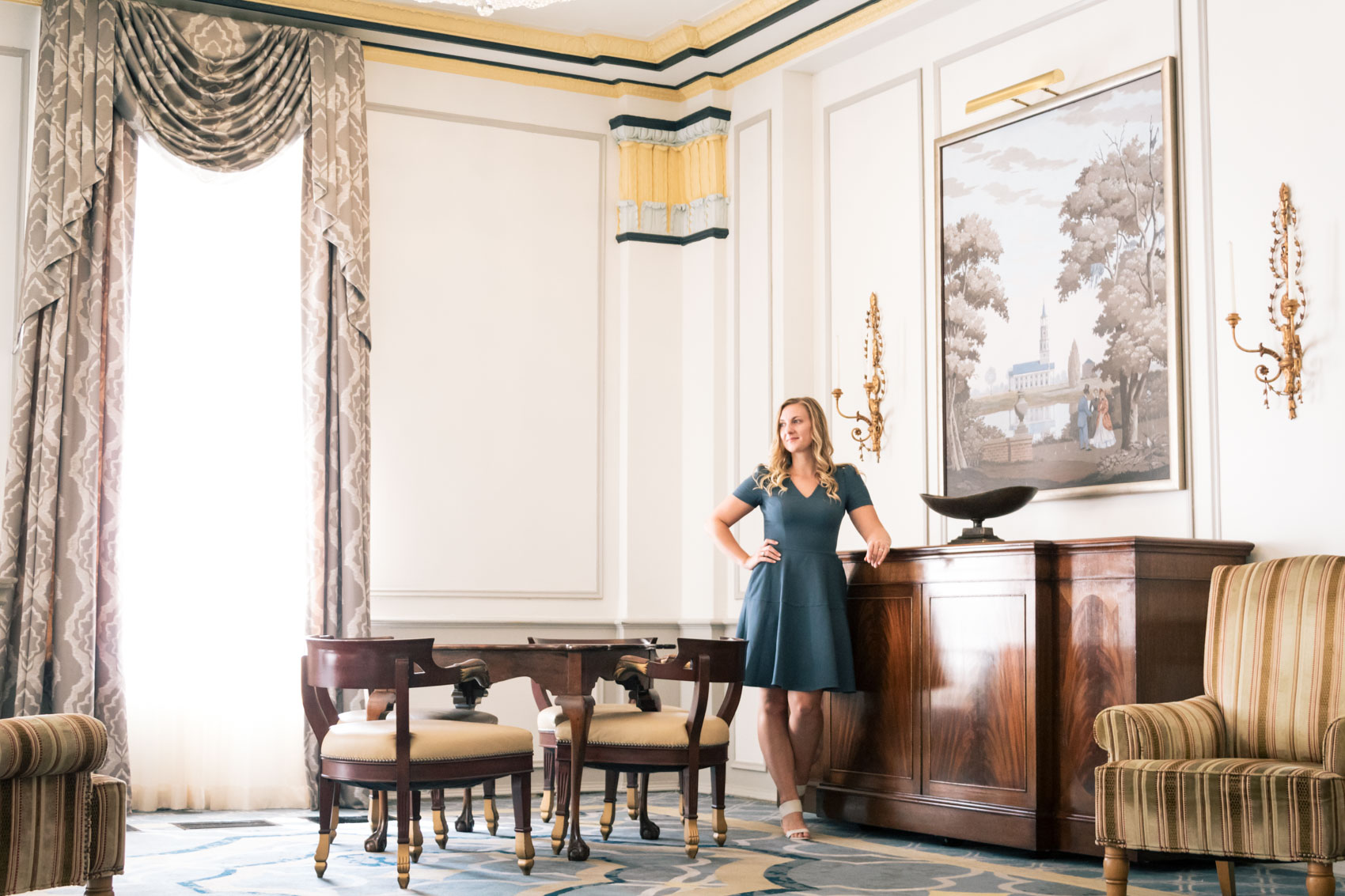 Wearing a Gal Meets Glam Dress at the Francis Marion Hotel | Charleston, SC