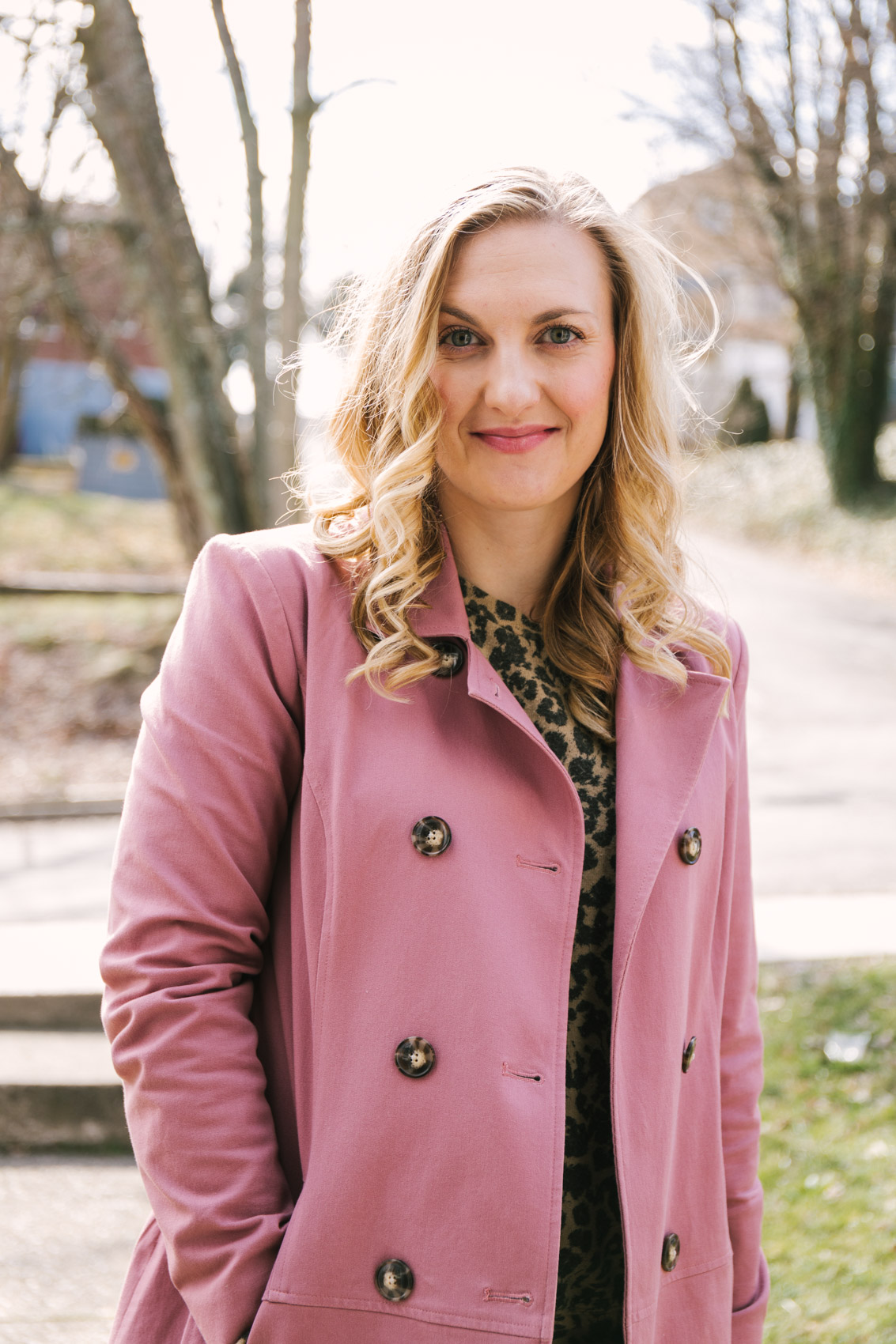 A Pink Trench Coat Outfit Allyn Lewis