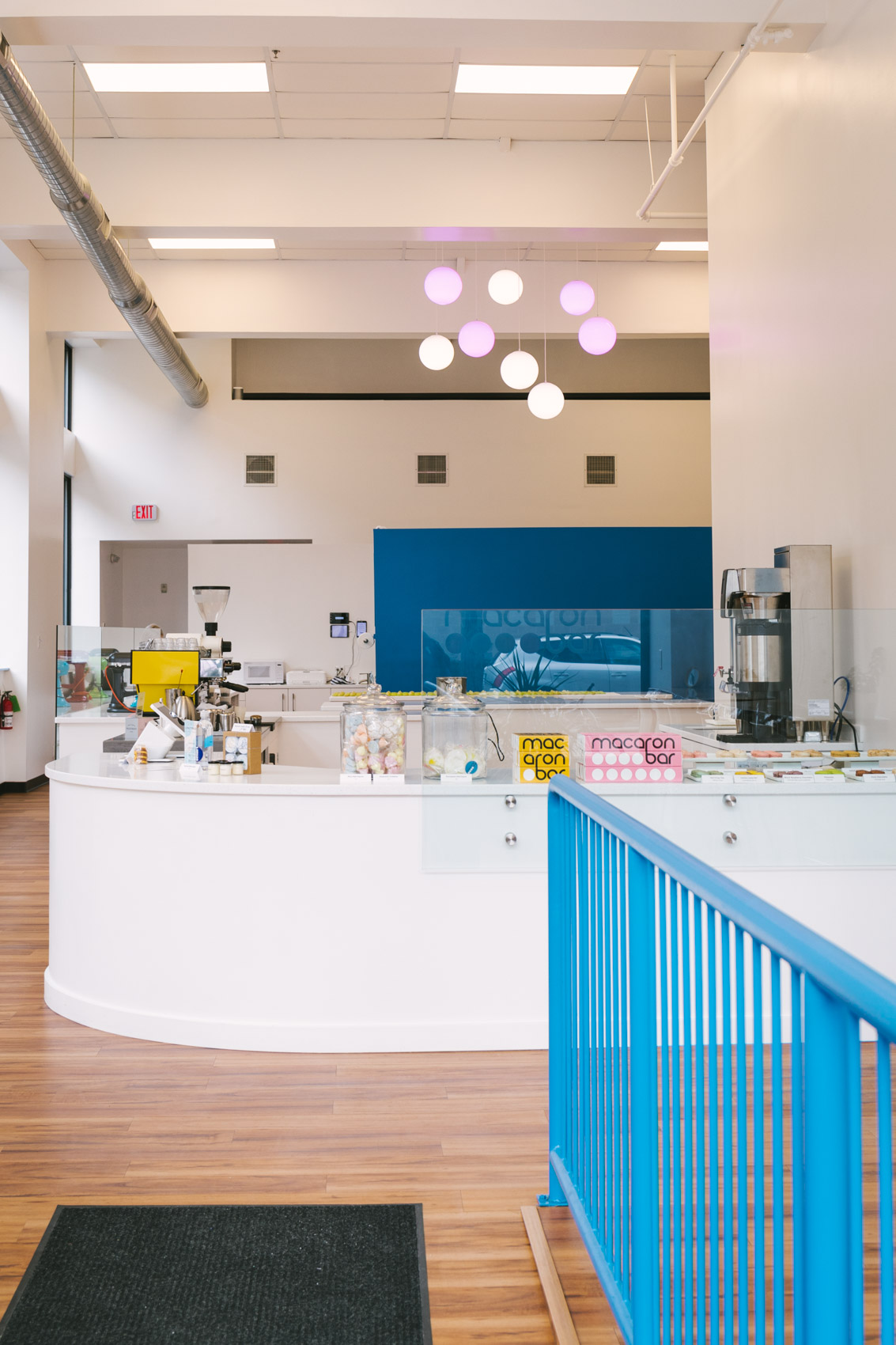 clean white aesthetic with pops of color and lots of natural light at Macaron Bar Pittsburgh