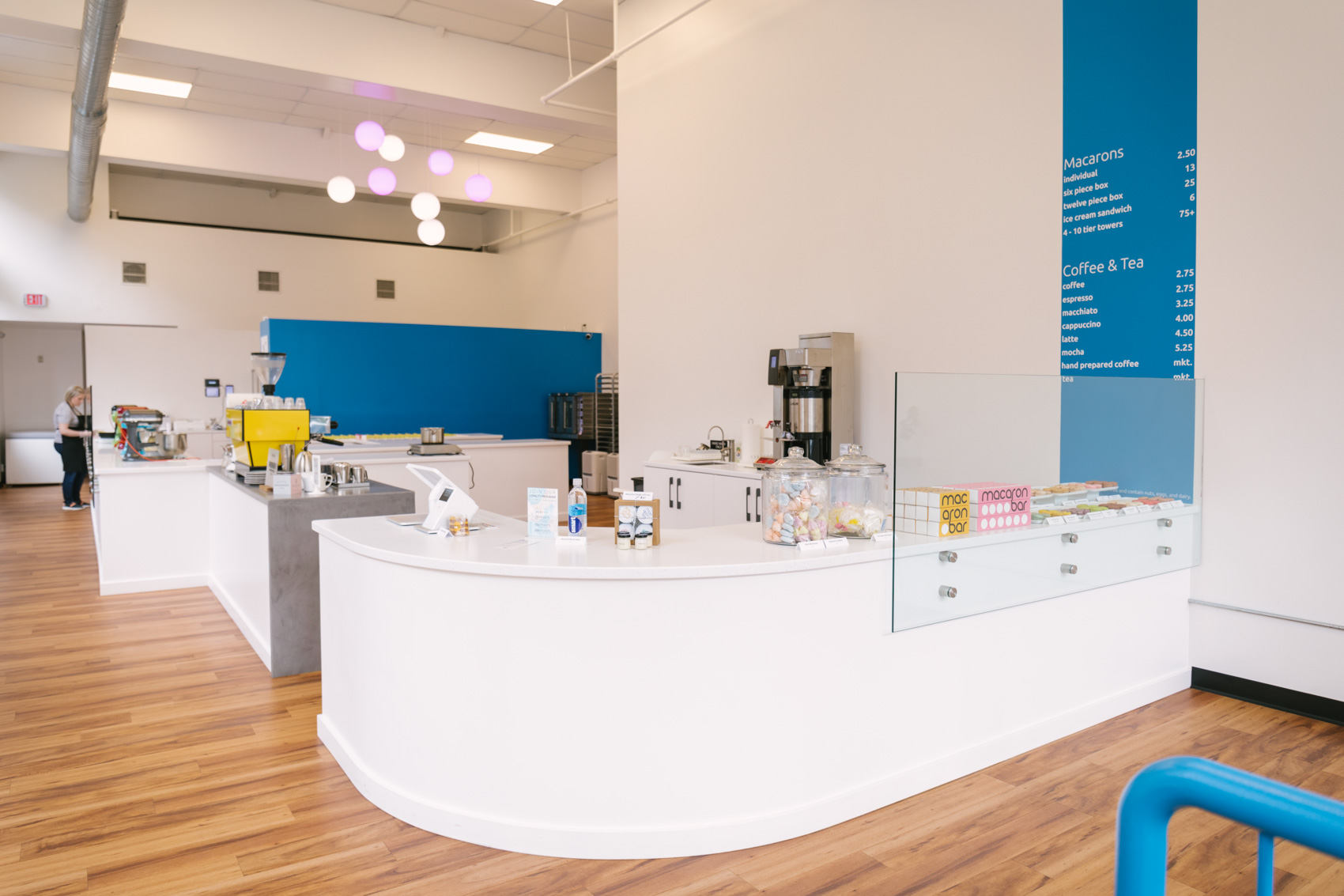 Clean, bright space at Macaron Bar in Pittsburgh