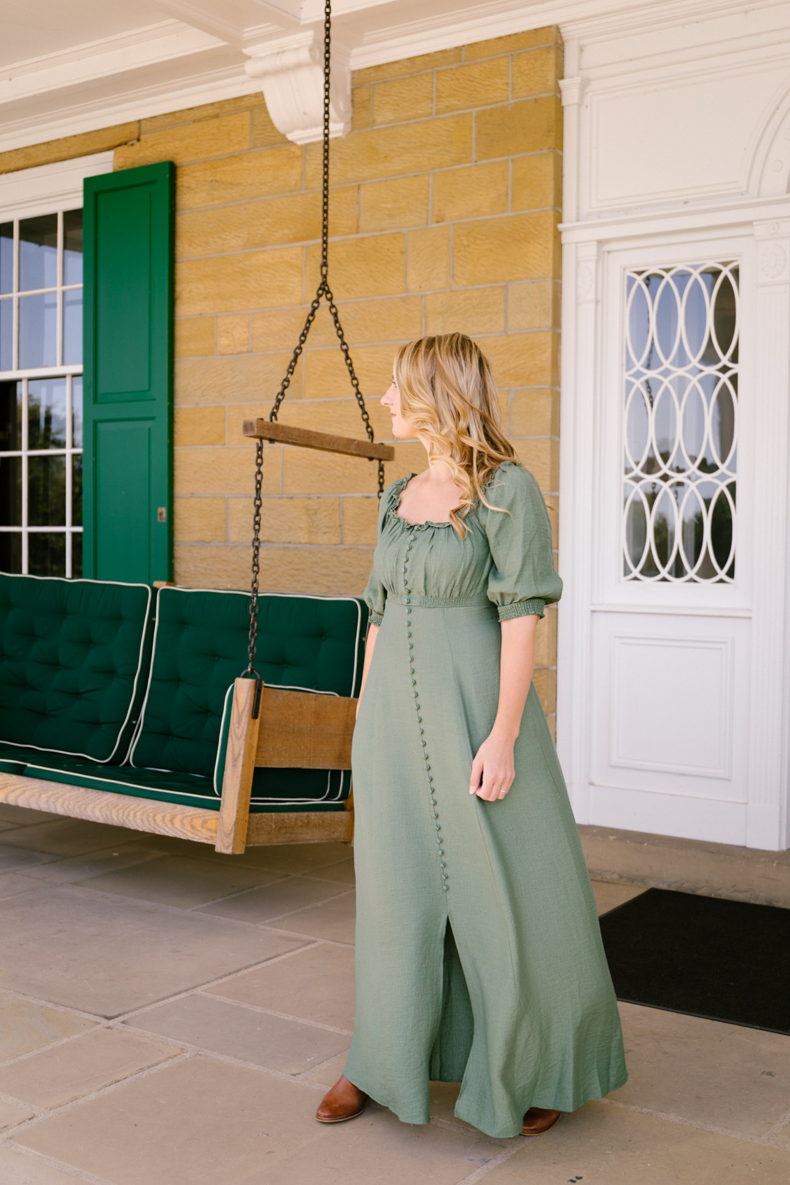 gal meets glam joanna green maxi romantic dress LR 18 Allyn Lewis