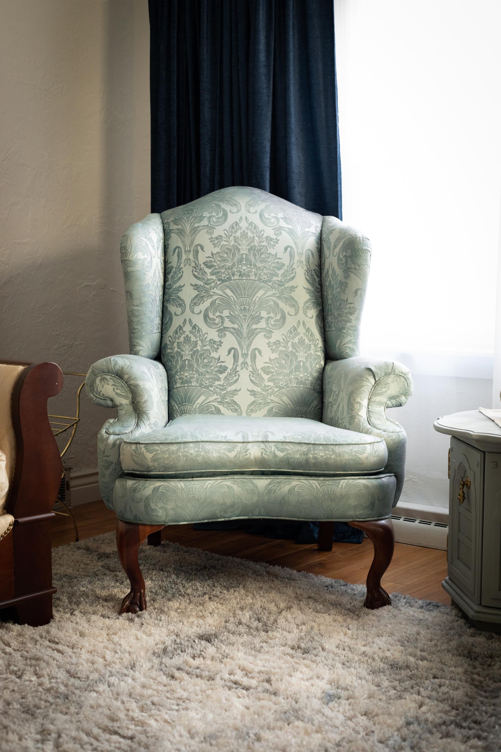 Rit Dye Before and After: After shot of the upholstered chair I recently dyed